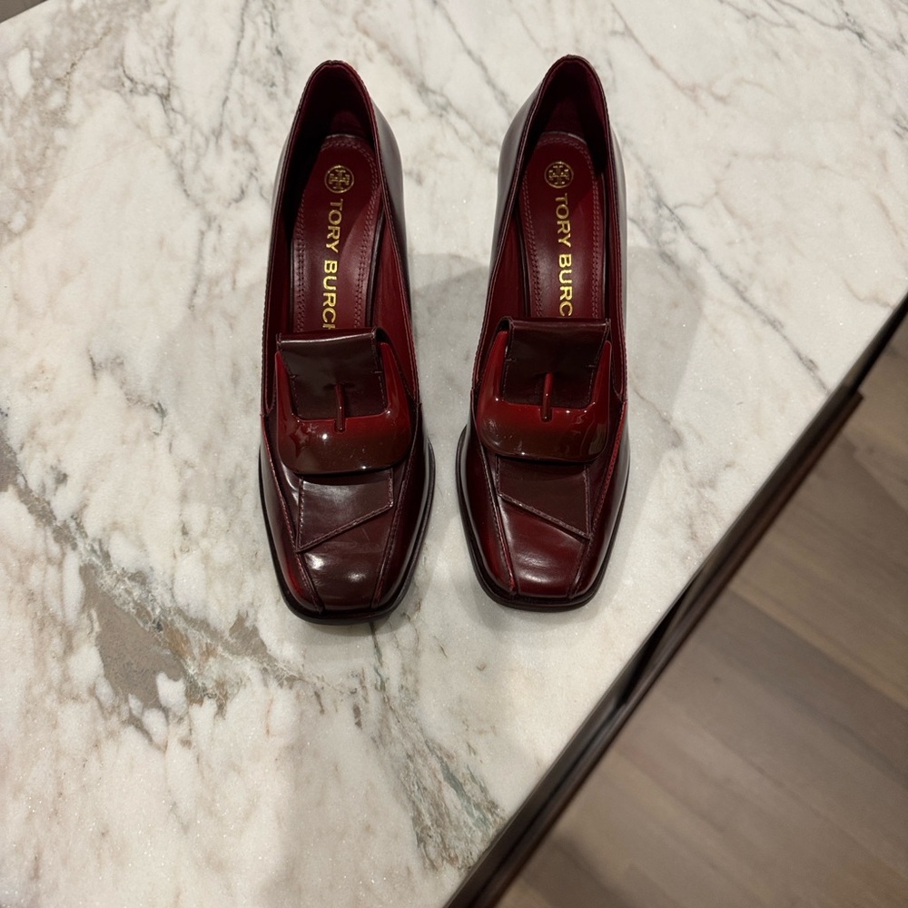 Tory Burch Dark Red Leather Heels